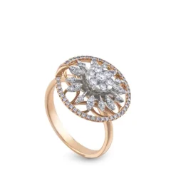 Sortija "Helice" de oro blanco y oro rosa con diamantes