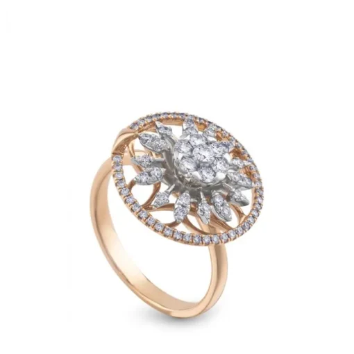 Sortija "Helice" de oro blanco y oro rosa con diamantes