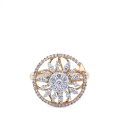 Sortija "Helice" de oro blanco y oro rosa con diamantes