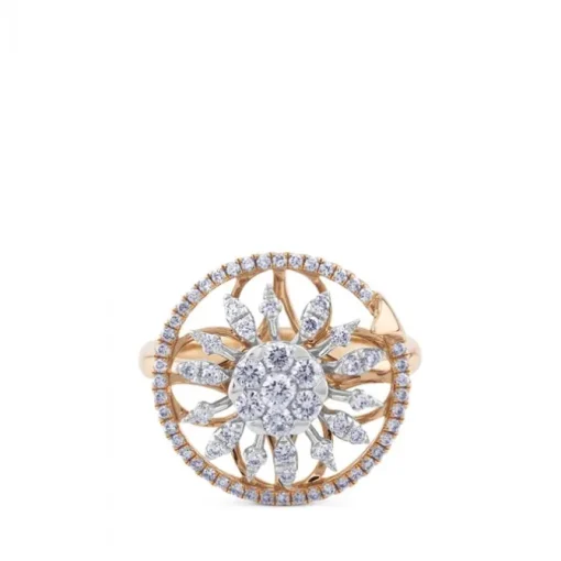 Sortija "Helice" de oro blanco y oro rosa con diamantes