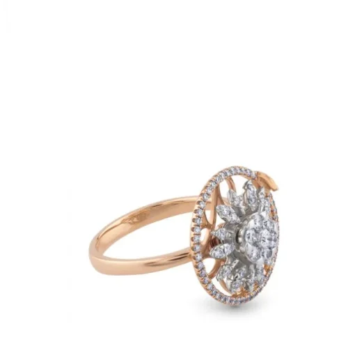 Sortija "Helice" de oro blanco y oro rosa con diamantes