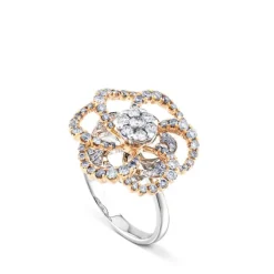 Sortija "Hypnose" de oro blanco y oro rosa con diamantes