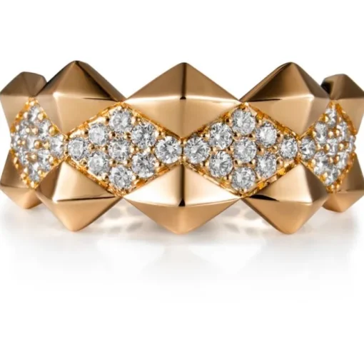 Sortija "Link" de oro rosa con diamantes