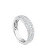Sortija media caña ancha de oro blanco con pavé de diamantes de 0,89 quilates