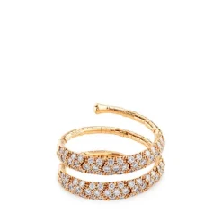 Sortija muelle dos vueltas de oro rosa con pavé de diamantes