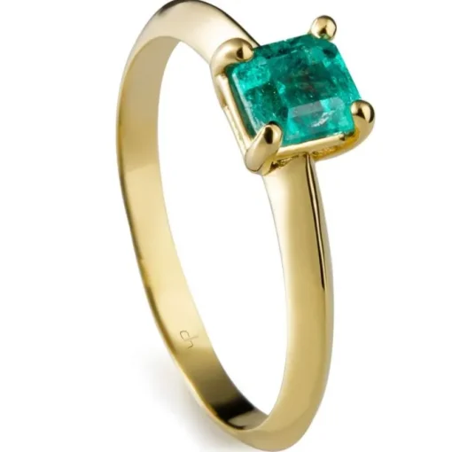 Sortija "Royal Trilogy" de oro amarillo esmeralda