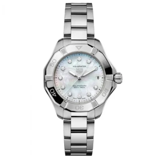 TAG Heuer Aquaracer Professional 200 Solargraph esfera blanca diamantes 34mm