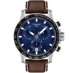 Tissot Supersport Chrono azul correa marrón 45mm