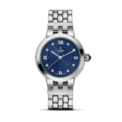 Tudor Clair de Rose esfera azul con diamantes 34mm