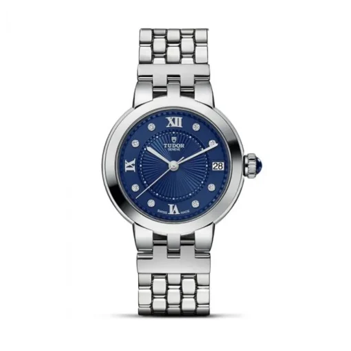 Tudor Clair de Rose esfera azul con diamantes 34mm