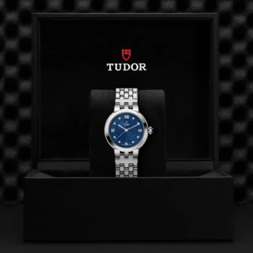 Tudor Clair de Rose esfera azul con diamantes 34mm